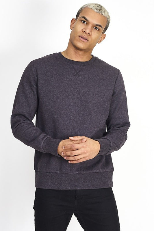 Charcoal Crew Neck Long Sleeve Sweatshirt