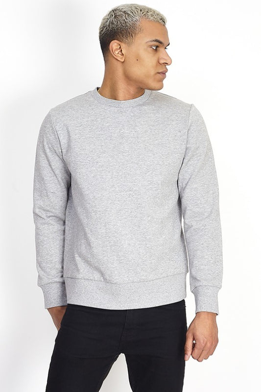 Grey Marl Long Sleeve Crew Neck Sweatshirt