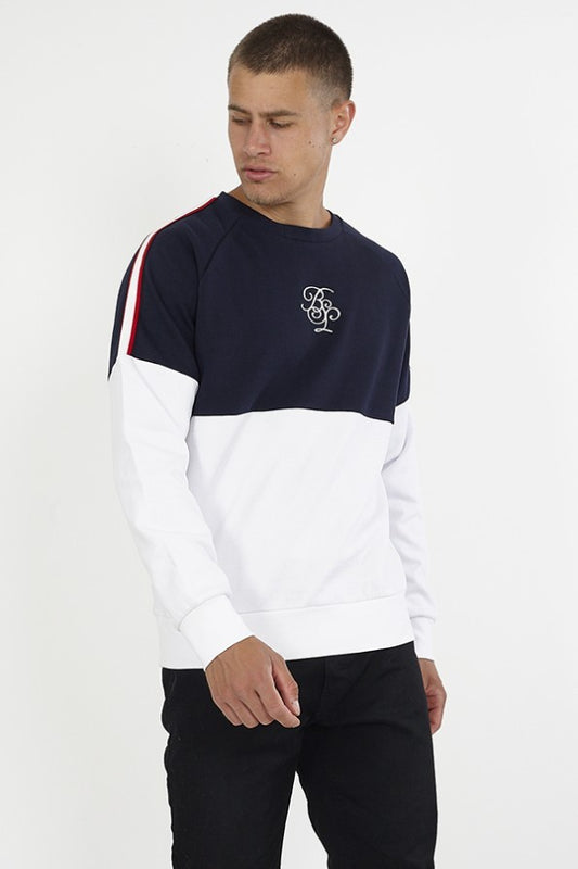 Crew Neck Raglan Sleeve Colour Block Sweatshirt