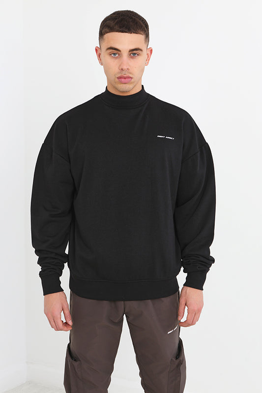 Mock Neck Drop Shoulder And Crew Neck