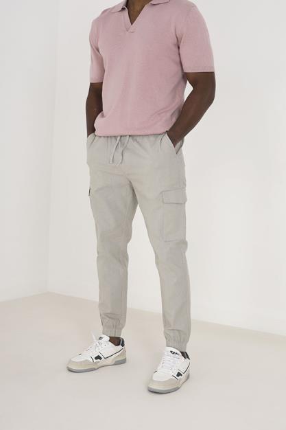 Cotton/Linen Cargo Pant Elasticated Waist