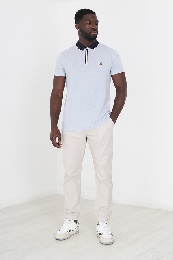 Light Stone Crop Cotton Canvas Trousers