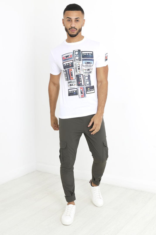 Khaki Taslan Pocket Detail Cargo Trousers