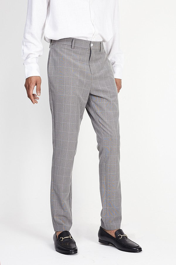 Grey Checked Design Trousers