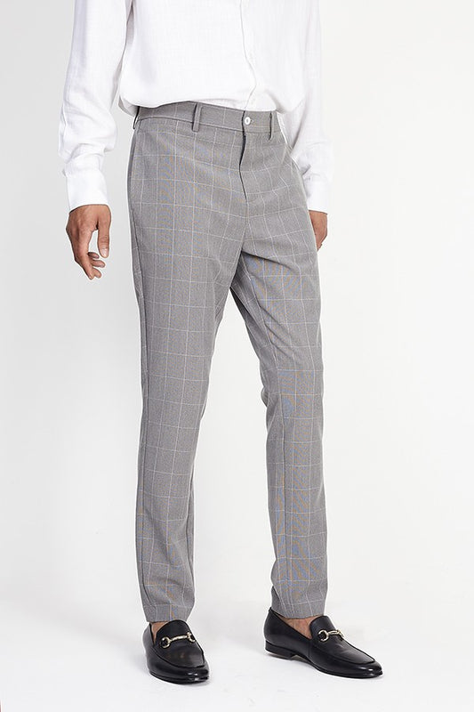 Grey Checked Design Trousers