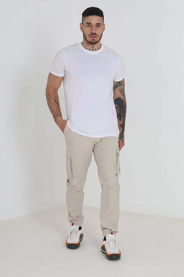 Stone Elastic Waist Ripstop Cargo Pants