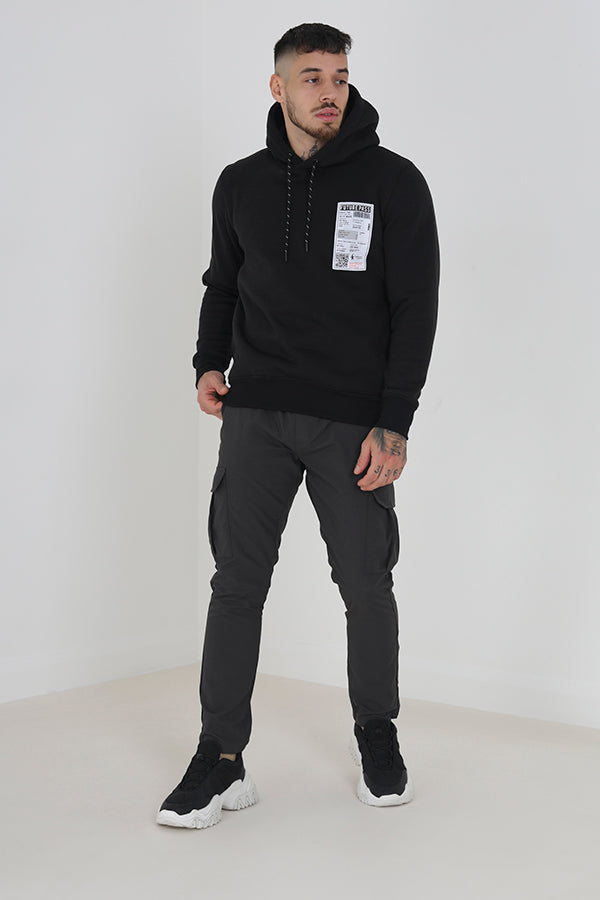 Dark Grey Nylon Taslan Cargo Style Trousers