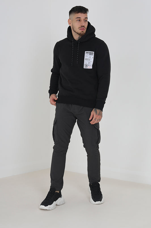 Dark Grey Nylon Taslan Cargo Style Trousers