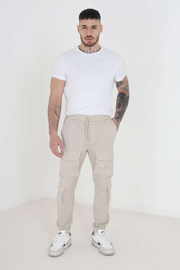 Cotton Twill Cargo Pant Elasticated Waist