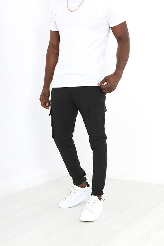Utility Style Black Cargo Pants