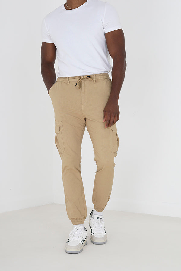 Rip Stop Cuff Cargo Pants Elasticated Waist