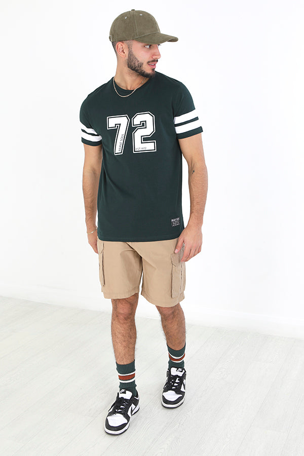 Contrast Colour Crew Neck Short Sleeve Tee Shirt