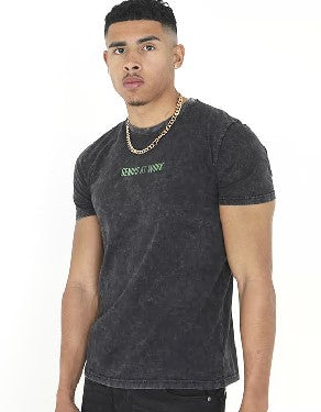 Crew Neck Acid Wash Short Sleeve T-Shirt