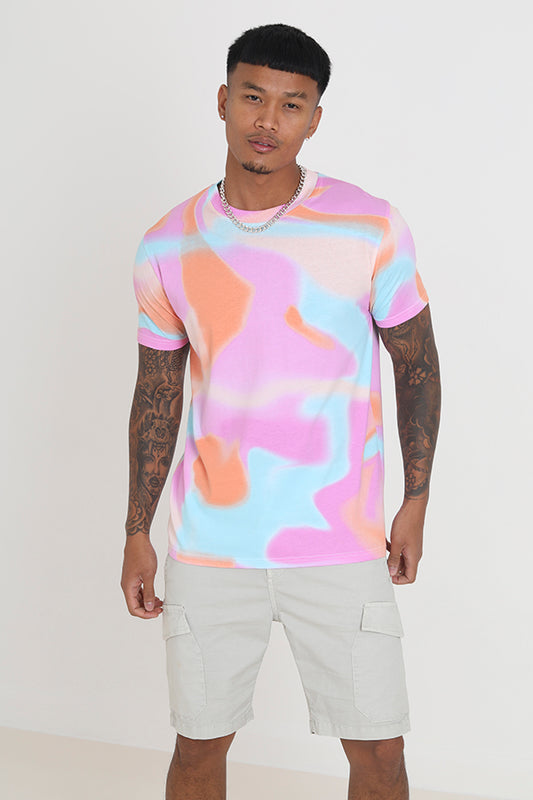Neon Marble Effect Short Sleeve T-Shirt