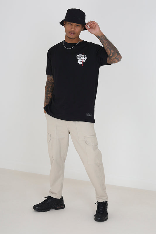 Oversized Crew Neck Back/Chest Print Tee