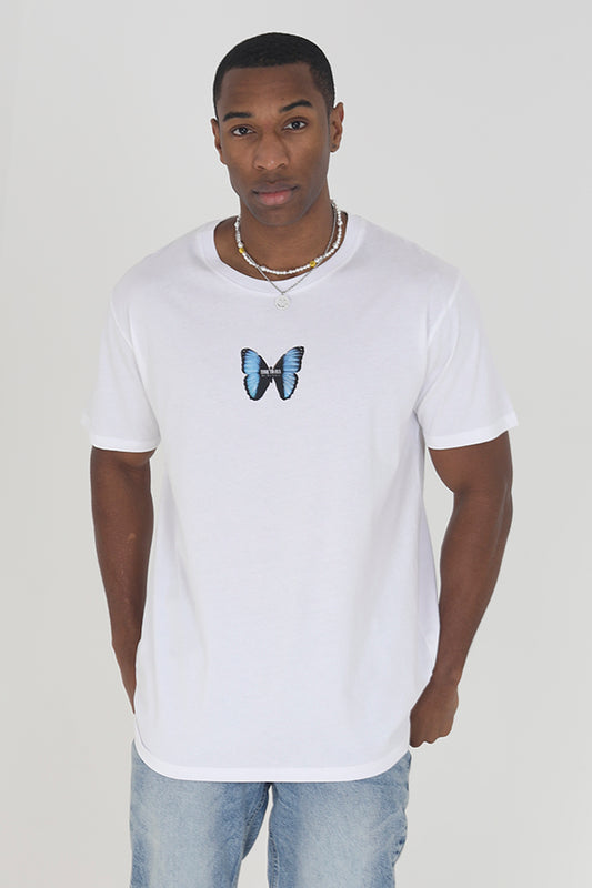 Oversized Butterfly Chest/Back Print T-Shirt