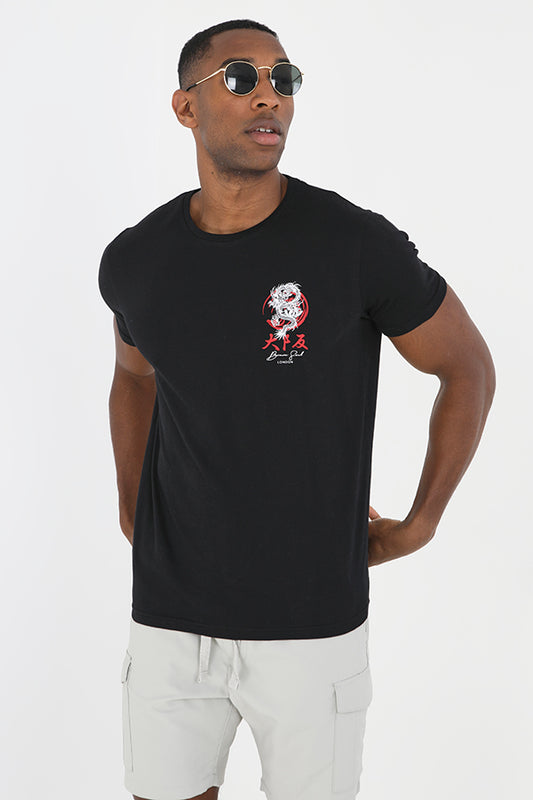 Front And Back Printed Soft Crew Neck Tee Shirt