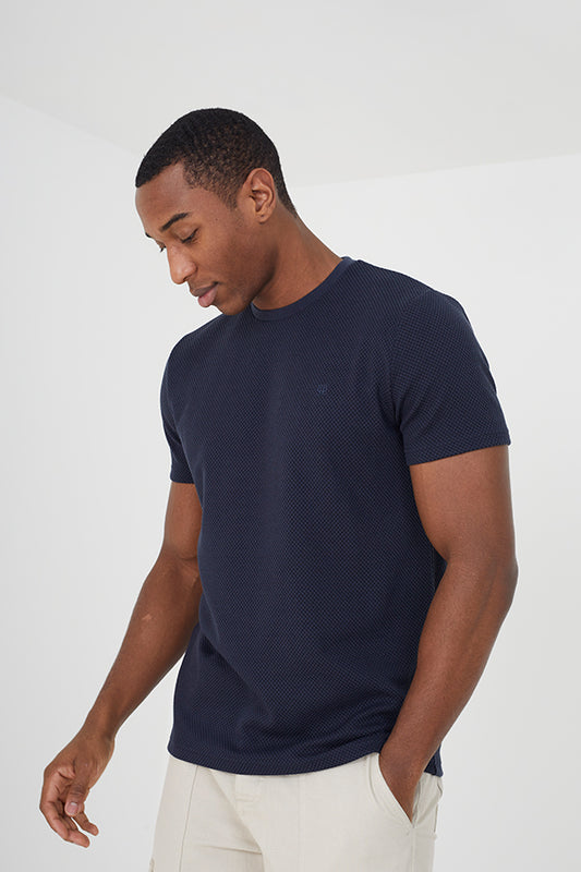 Short Sleeve 1X1 2X Ply Crew Neck T-Shirt
