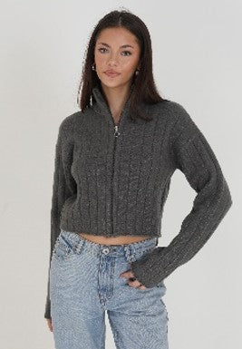 Brave Soul Petite Frankie Zied Front Ribbed Jumper
