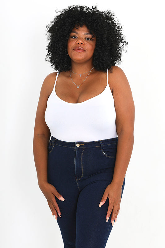 Plus Size Spaghetti Strap Vest Bodysuit