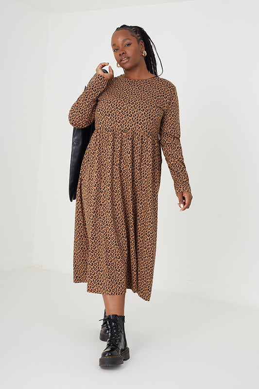 Long Sleeve Smock Midi Dress