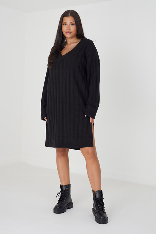 Plus Oversized Rib Dress