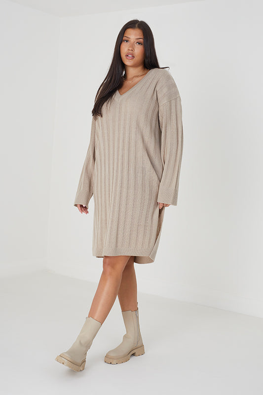 Plus Oversized Rib Dress