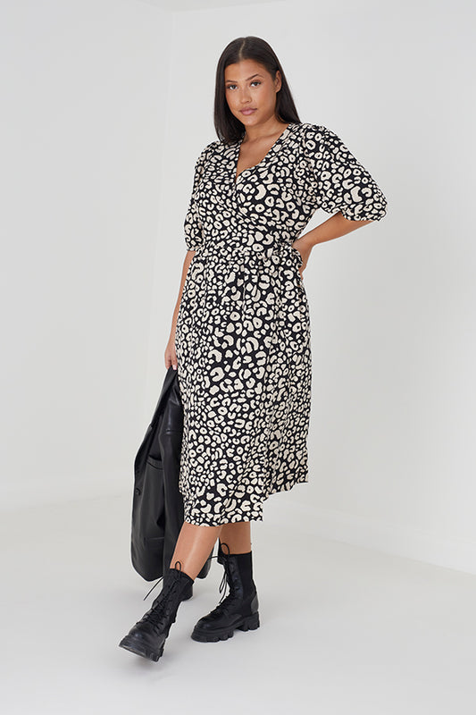 Quarter Length Sleeve Maxi Wrap Dress