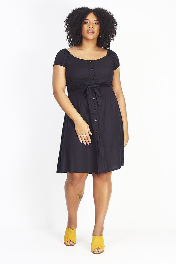 Button Through Midi Dress