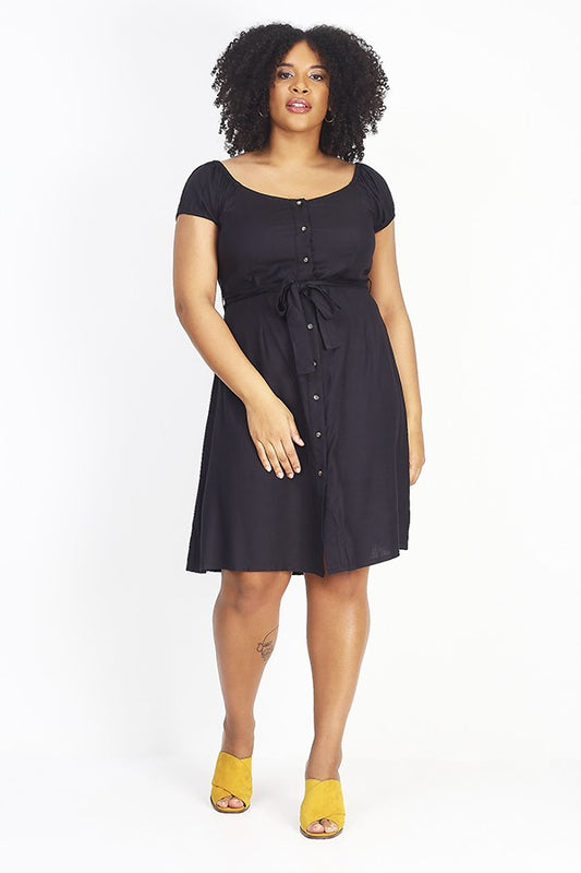 Button Through Midi Dress