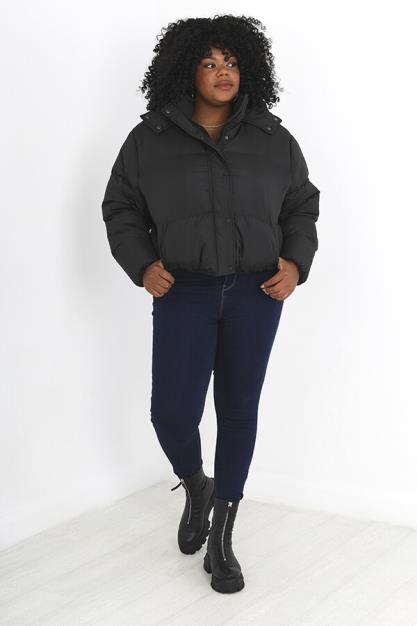 Over Sized Hooded Puffer Jacket Collar