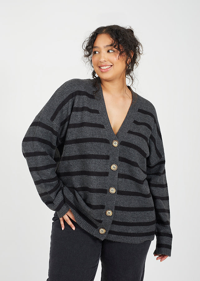Ladies Brave Soul Charcoal Cardigan