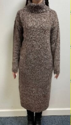 Brave Soul Plus Roman Roll Neck Knitted Dress