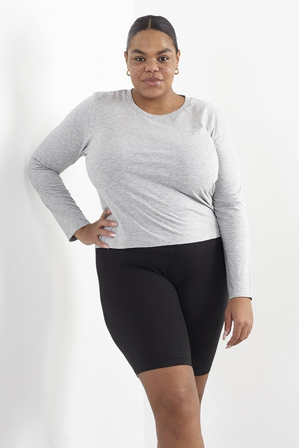 Plus Size Long Sleeve Crew Neck Top