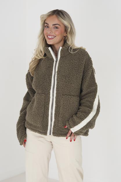 Brave Soul Plus Sizes Zip Through Borg Jacket