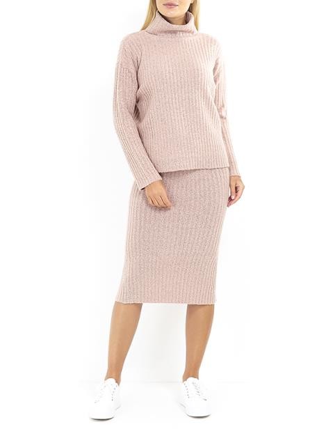 Plus Size Knitted Jumper And Midi Skirt Set