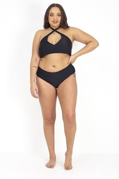 Plus Size Black Mid Rise Bottoms